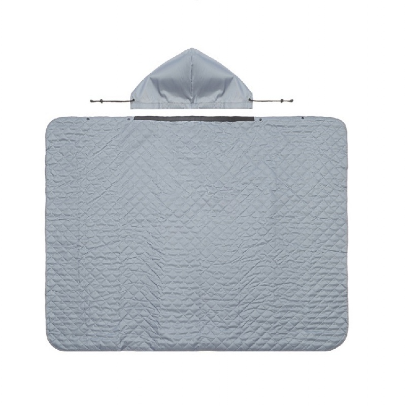 Плед-пончо 2-в-1 «Cappy» с капюшоном и мешком, темно-синий, серый, черный. Артикул о14251