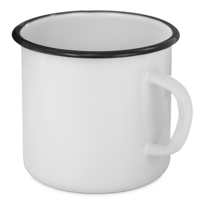 Кружка эмалированная в коробке «Retro», белый/черный, черный, белый. Артикул о87655