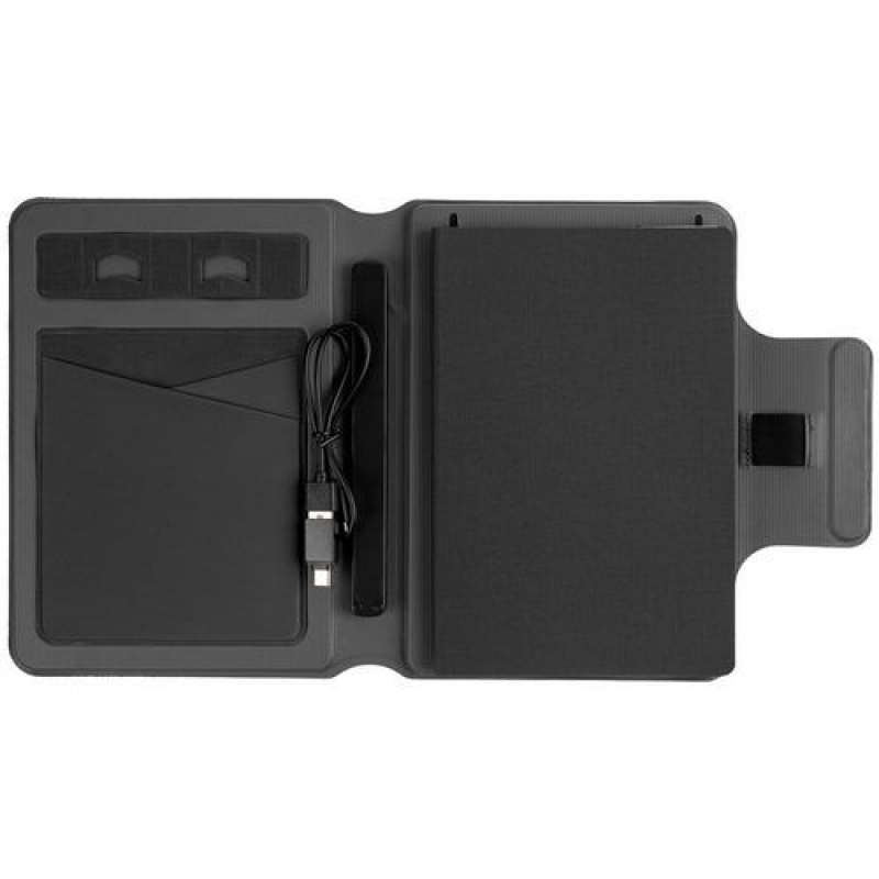 Органайзер с блокнотом и аккумулятором Oiro, синий, черный. Артикул р22001